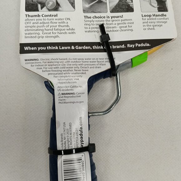 Ray Padula Metal Thumb Control Nozzle Adjustable Spray Leakproof Weatherproof - Picture 3 of 5